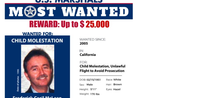 Frederick McLean wanted poster (U.S. Marshal Service)