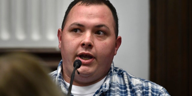Ryan Balch testifies during Kyle Rittenhouse's trial at the Kenosha County Courthouse in Kenosha, Wisconsin, on Thursday, Nov. 4, 2021.