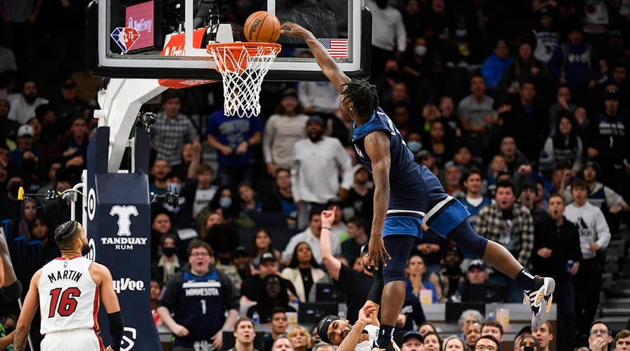 Timberwolves' Anthony Edwards throws down incredible dunk but it