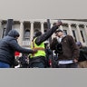 KENOSHA, WISCONSIN - NOVEMBER 16: BLM protesters and Kyle Rittenhouse supporters are confronted outside of the Kenosha County Courthouse on closing arguments in the Kyle Rittenhouse trial in Kenosha, Wisconsin, United States on November 16, 2021. (Photo by Tayfun Coskun/Anadolu Agency via Getty Images)