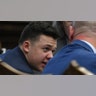 KENOSHA, WISCONSIN - NOVEMBER 10: Kyle Rittenhouse talks with attorney Corey Chirafisi as the state argues against a defense motion for a mistrial because of prosecutorial misconduct during his trial at the Kenosha County Courthouse on November 10, 2021 in Kenosha, Wisconsin. Rittenhouse shot three demonstrators, killing two of them, during a night of unrest that erupted in Kenosha after a police officer shot Jacob Blake seven times in the back while police attempted to arrest him in August 2020. Rittenhouse, from Antioch, Illinois, was 17 at the time of the shooting and armed with an assault rifle. He faces counts of felony homicide and felony attempted homicide. (Photo by Mark Hertzberg-Pool/Getty Images)