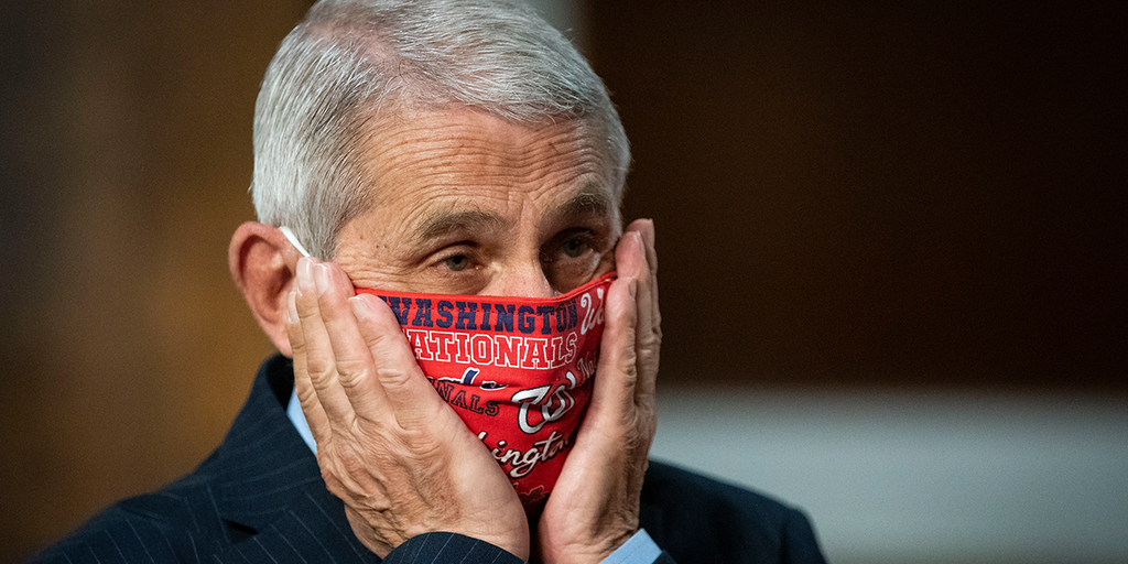 Dr. Fauci wearing a mask