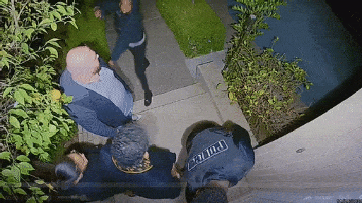 SEE IT: Gun-wielding robbers in police-type gear follow home, attack victims