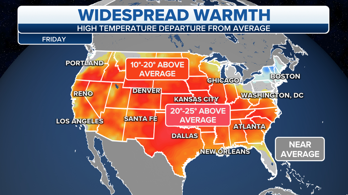 Warmth across the U.S.