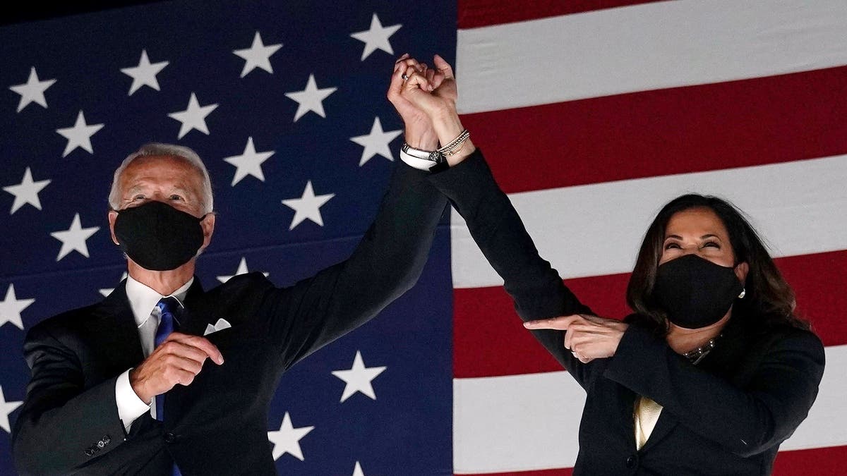 Joe Biden and Kamala Harris at Democratic National Convention event at Chase Center in Delaware