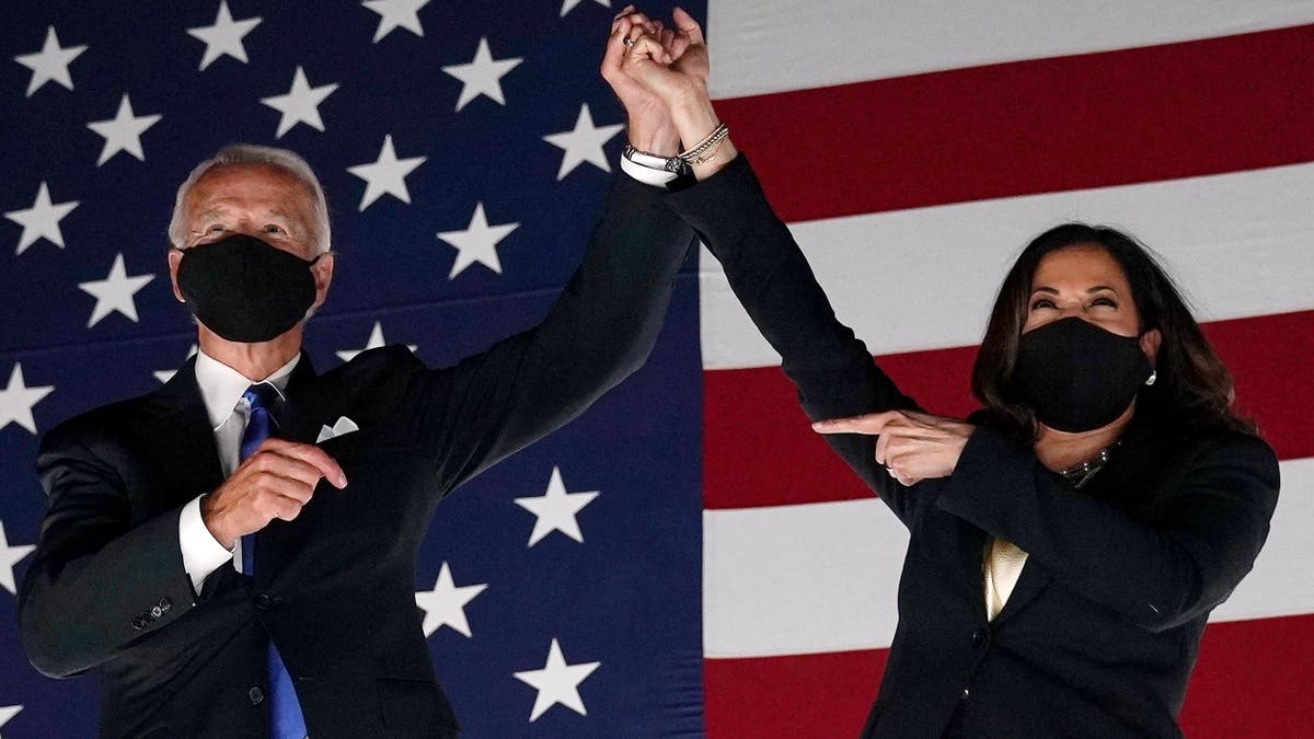 Joe Biden and Kamala Harris at Democratic National Convention event at Chase Center in Delaware