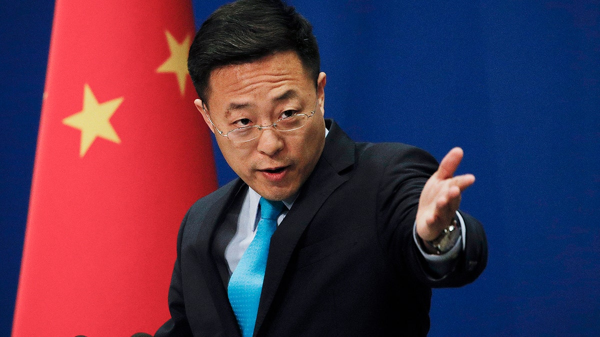 Chinese Foreign Ministry spokesperson Zhao Lijian speaks during a daily briefing at the Ministry of Foreign Affairs in Beijing on Feb. 24, 2020.