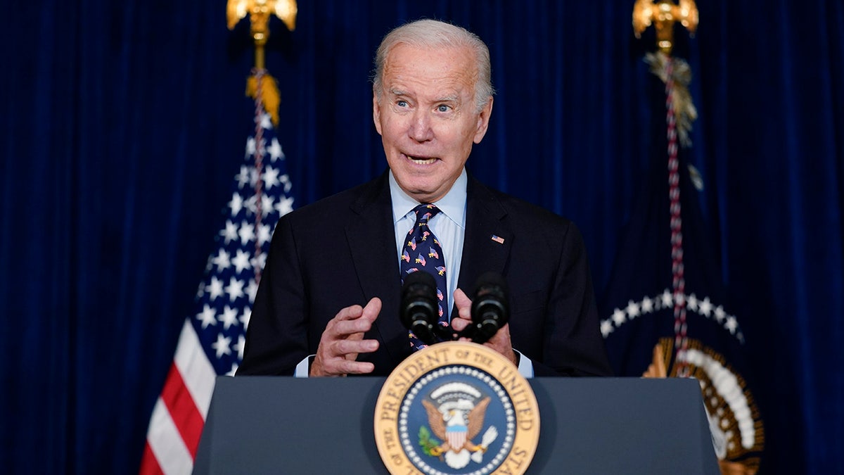President Joe Biden speaks at the Chase Center in Wilmington, Delaware