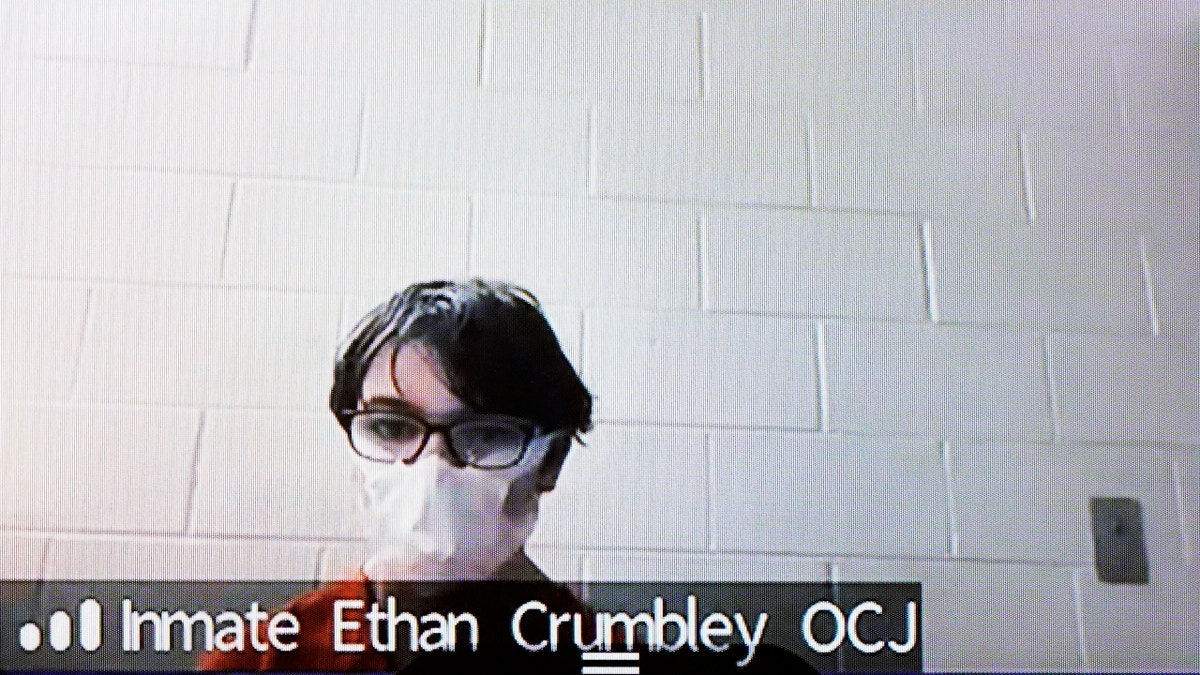 Ethan Crumbley during Dec. 12 probable cause hearing (AP Photo/Paul Sancya)