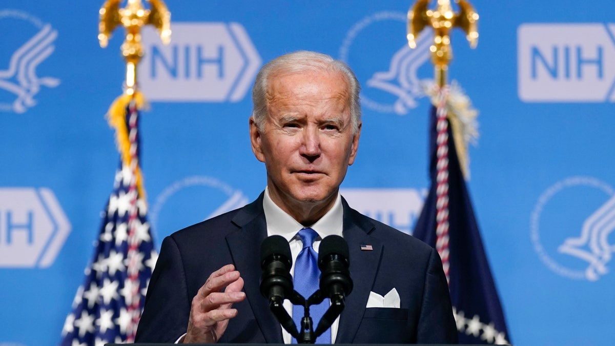 President Joe Biden speaks about omicron earlier this month during a visit to the National Institutes of Health in Bethesda, Maryland