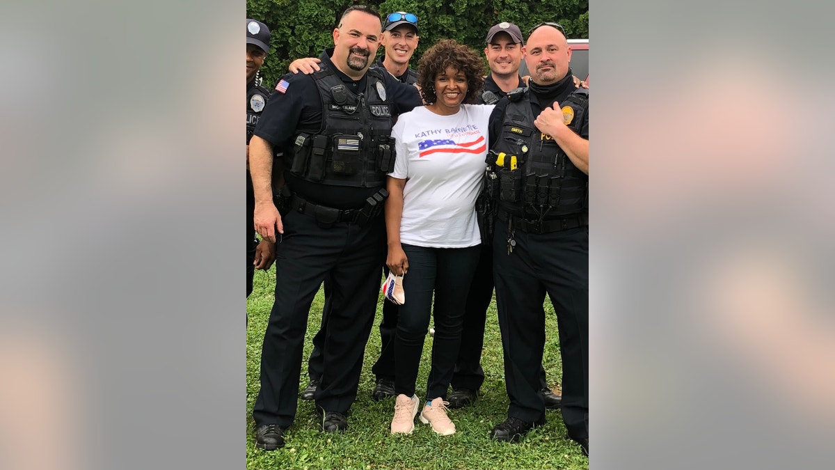 Kathy Barnette standing beside PA police (Credit: Kathy Barnette)
