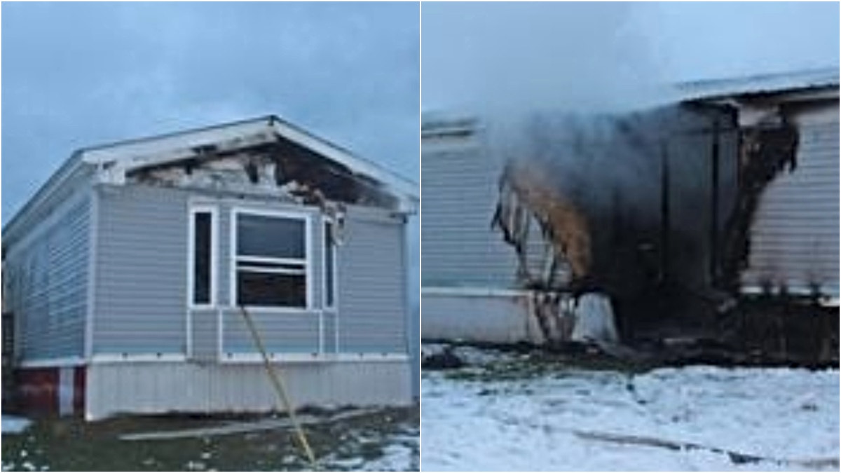 Michigan deputies save 82-year-old woman trapped in house fire (Credit: Chippewa County Sheriff's Office)