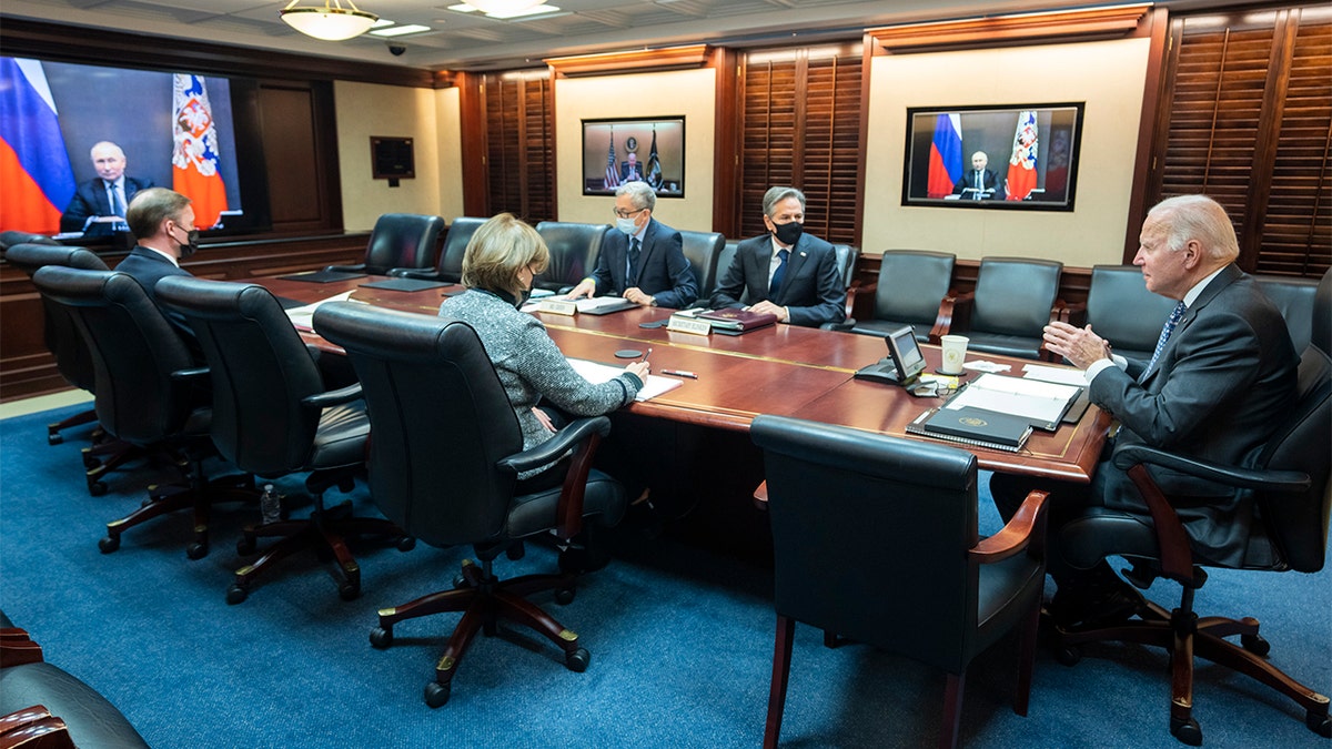 President Biden meets virtually with Russian President Vladimir Putin on Tuesday, Dec. 7, 2021. (Photo: White House)