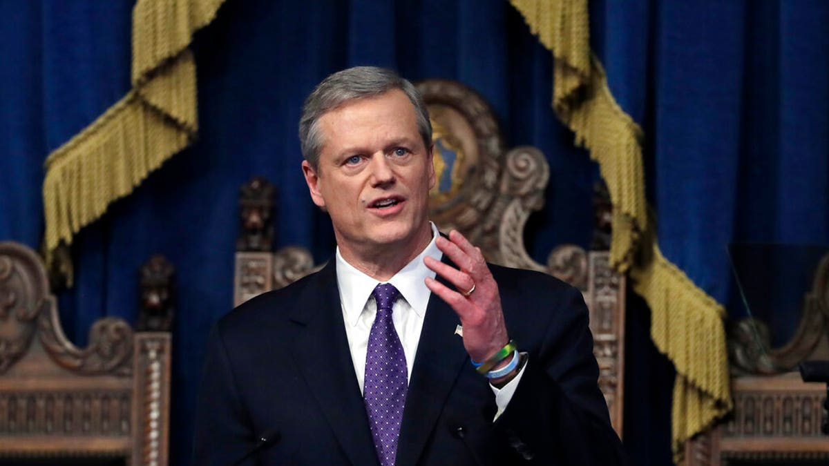 FILE — Massachusetts Gov. Charlie Baker delivers his state of the state address Tuesday, Jan. 21, 2020, in the House Chamber at the Statehouse, in Boston. Baker said Wednesday, Dec. 1, 2021 that he won't seek a third term as governor of Massachusetts. (AP Photo/Steven Senne, File)