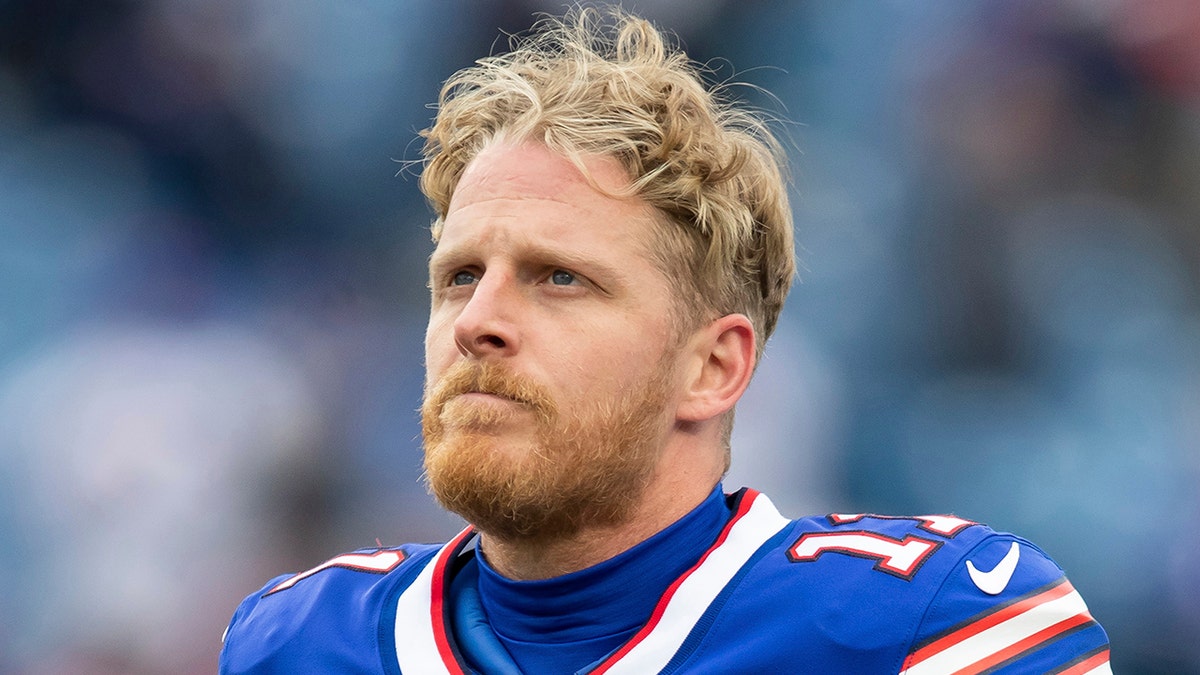 FILE - Buffalo Bills wide receiver Cole Beasley is shown before an NFL football game against the indianapolis Colts, Sunday, Nov. 21, 2021, in Orchard Park, N.Y.