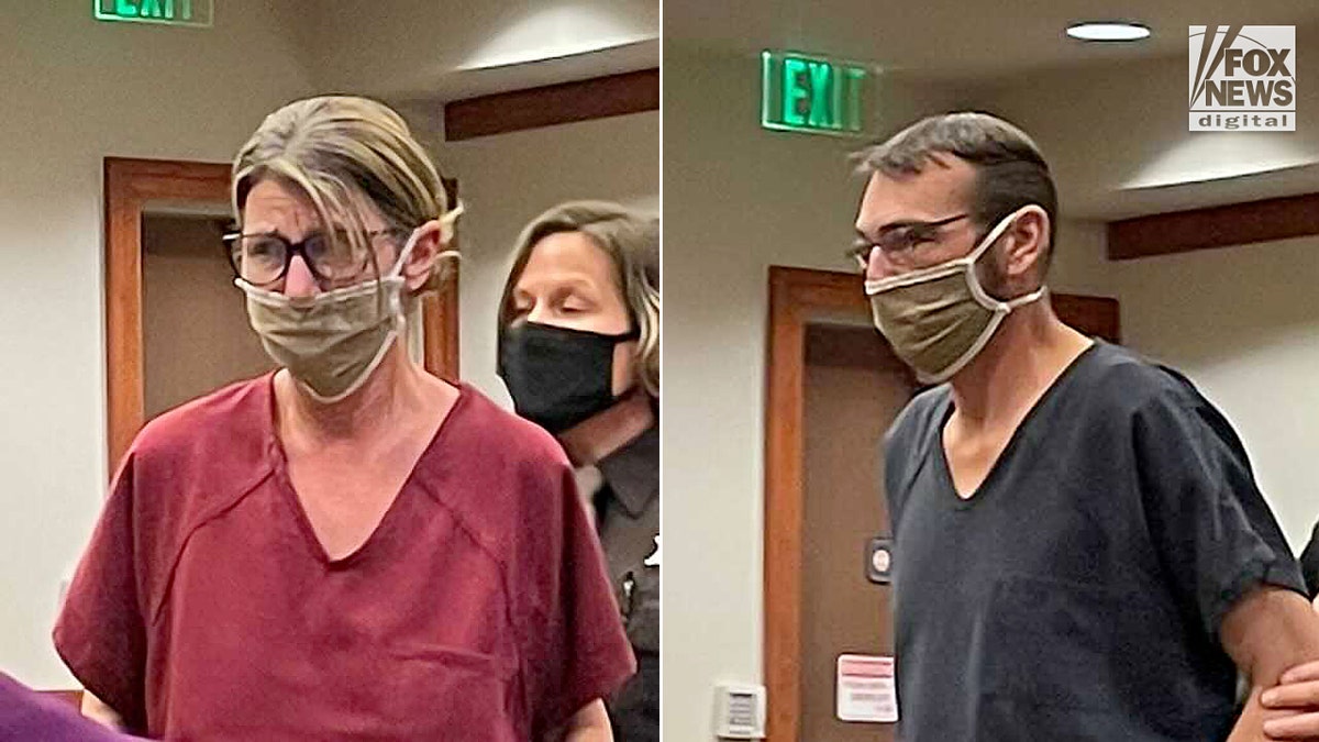 James and Jennifer Crumbley appear before an Oakland County court in Michigan on Dec. 14, 2021. (Fox News' Audrey Conklin)
