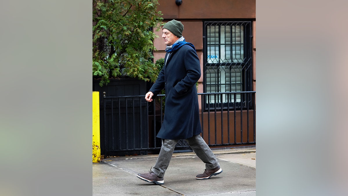 The scandalous actor was seen out for a walk in Central Park, where he also had a conversation via phone.