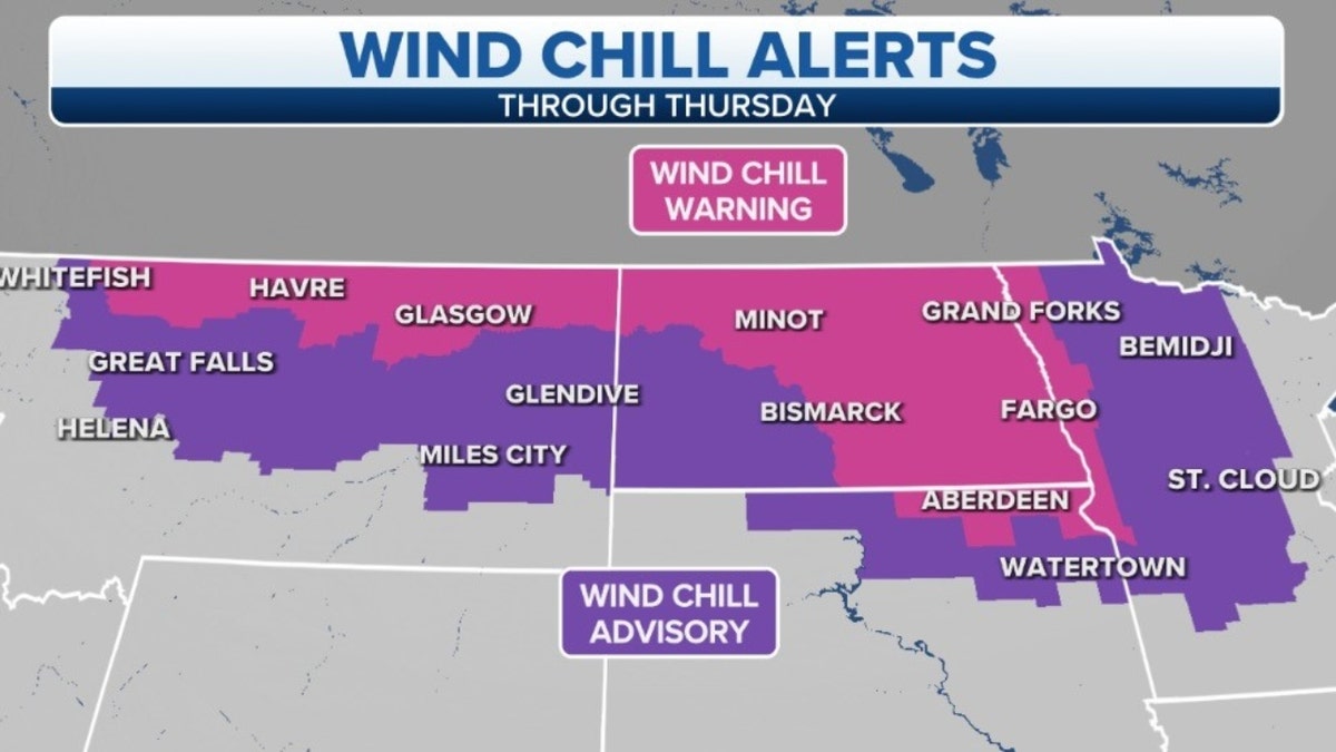 Wind chill alerts from Northwest through the Great Basin