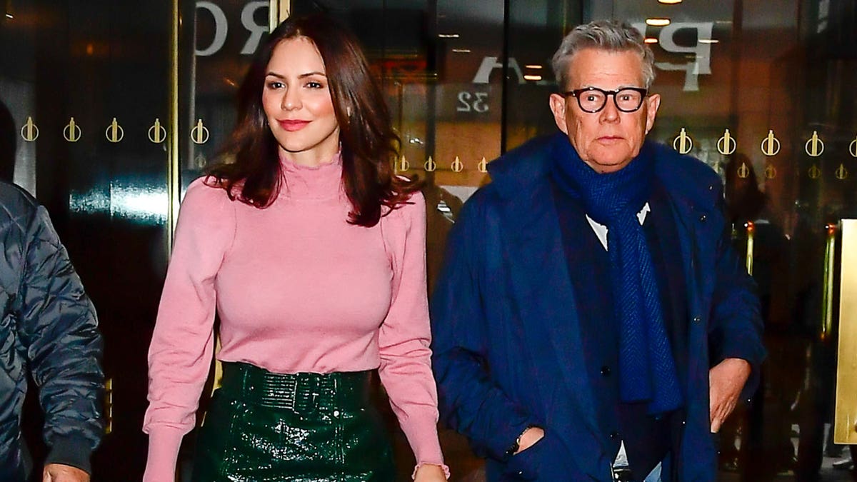 Katharine McPhee and David Foster leave the