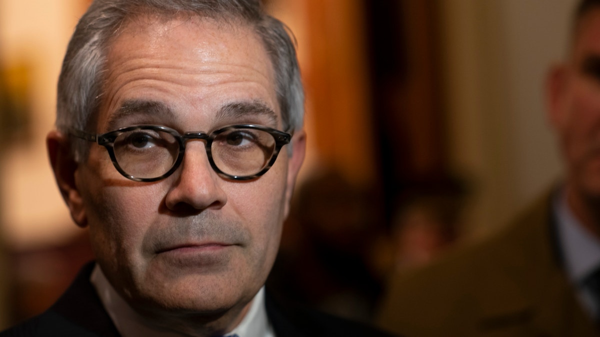 PHILADELPHIA, PA - DECEMBER 30: Philadelphia District Attorney Larry Krasner addresses the media after a press conference announcing Danielle Outlaw as the new Police Commissioner on December 30, 2019 in Philadelphia, Pennsylvania. Outlaw, Philadelphia's first black female police commissioner, was previously the police chief in Portland, OR. (Photo by Mark Makela/Getty Images)