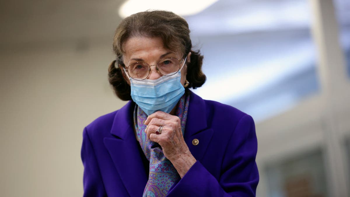 Sen. Dianne Feinstein, D-Calif., walks to the Senate Chambers at the U.S. Capitol on Sept. 29, 2021, in Washington, D.C. (
