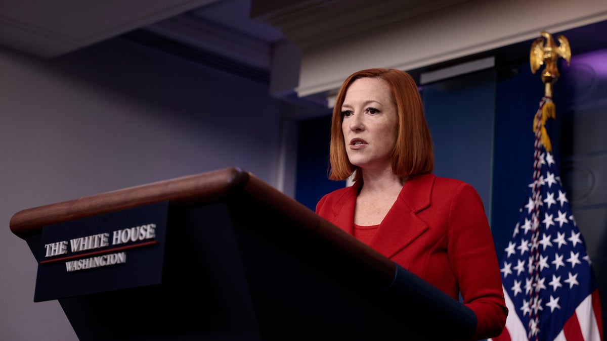 White House Press Secretary Jen Psaki speaks during a daily news briefing at the James S. Brady Press Briefing Room of the White House on Dec. 2, 2021, in Washington, D.C.