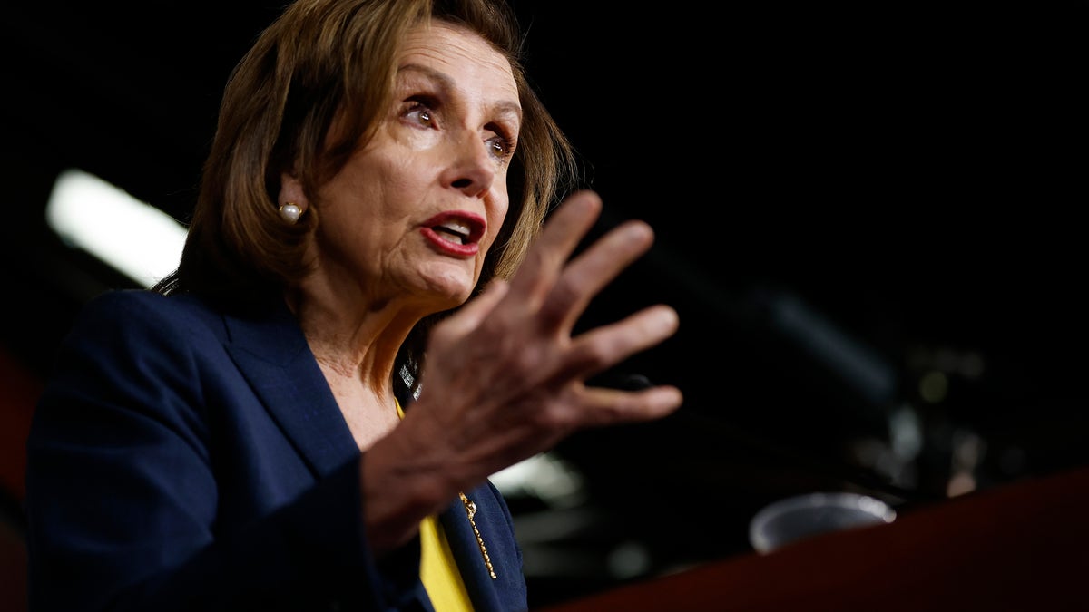 Nancy Pelosi speaks at U.S. Capitol to press