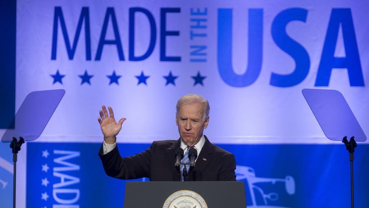 President Biden speaks during the U.S. Export-Import Bank annual conference. 