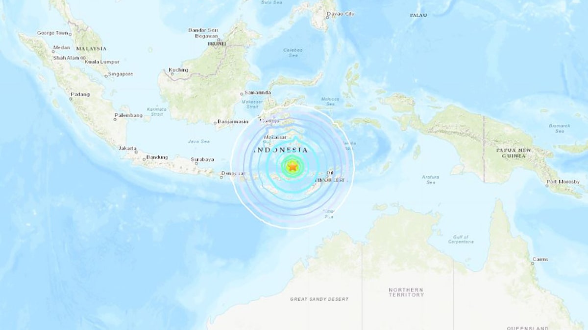 A magnitude 7.3 undersea earthquake struck off Indonesia's Flores Island on Tuesday