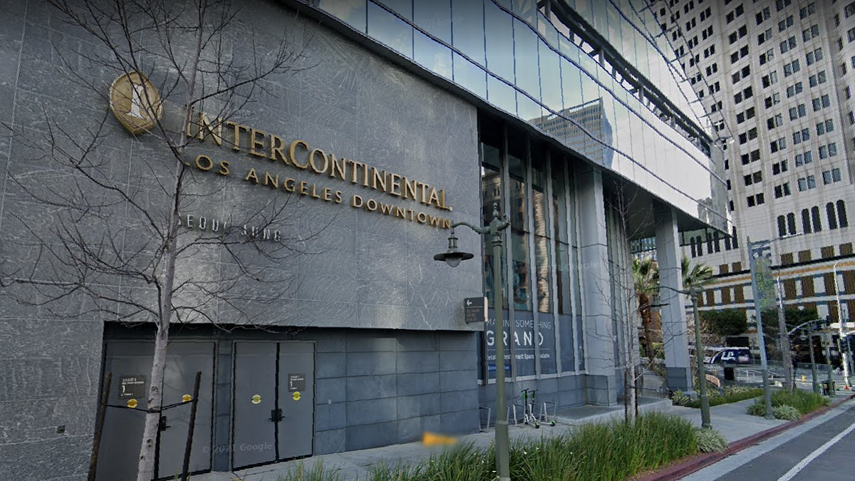 The robbery allegedly happened this morning outside the Intercontinental Los Angeles Downtown hotel this morning.