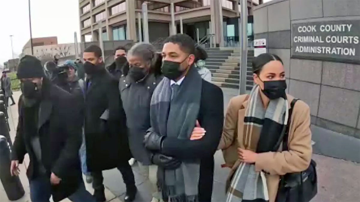 Jussie Smollett thanked reporters outside of Chicago courthouse following a combative two-day testimony.