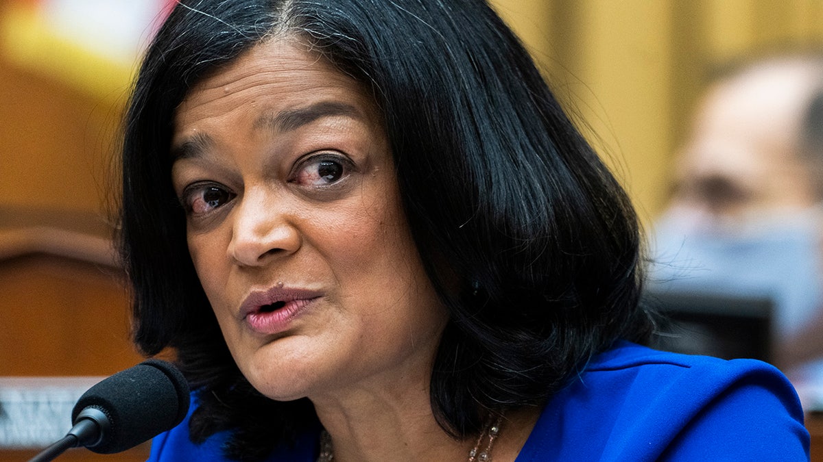 Rep. Pramila Jayapal, D-Wash., speaks during a House Judiciary Committee markup of the Ending Forced Arbitration of Sexual Assault and Sexual Harassment Act of 2021 and other legislation in Rayburn Building on Tuesday, Nov. 17, 2021. 