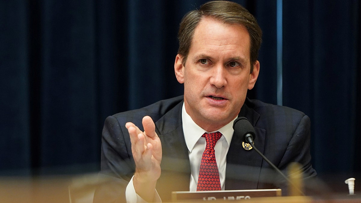 Rep. Jim Himes, D-Conn., asks a question during a House Financial Services Committee hearing on Capitol Hill in Washington, Sept. 22, 2020. 