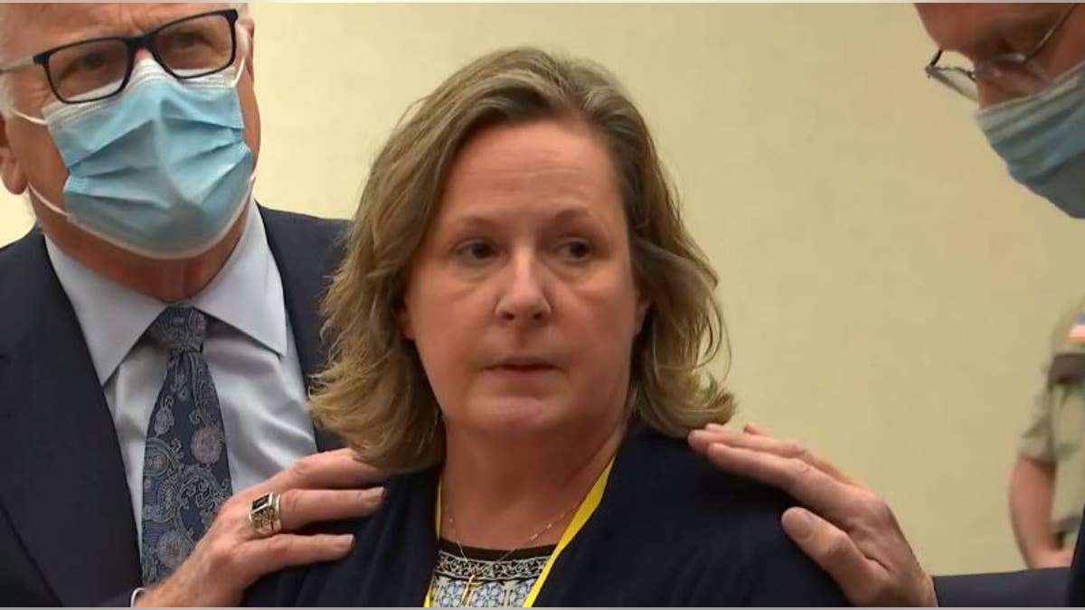 Former Brooklyn Center police officer Kim Potter listens to the jury's verdict in the Hennepin County Government Center in Minnesota, on Thursday, Dec. 23, 2021.
