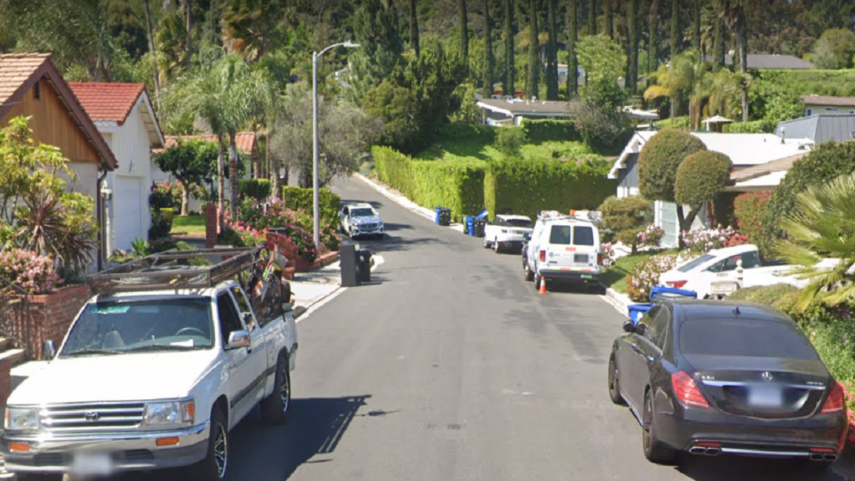 The incident happened on this street in Studio City, according to KABC.