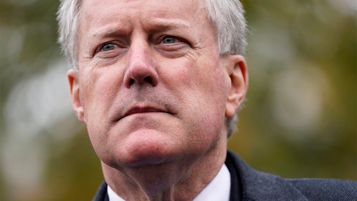 White House chief of staff Mark Meadows speaks with reporters outside the White House, Oct. 26, 2020, in Washington. 