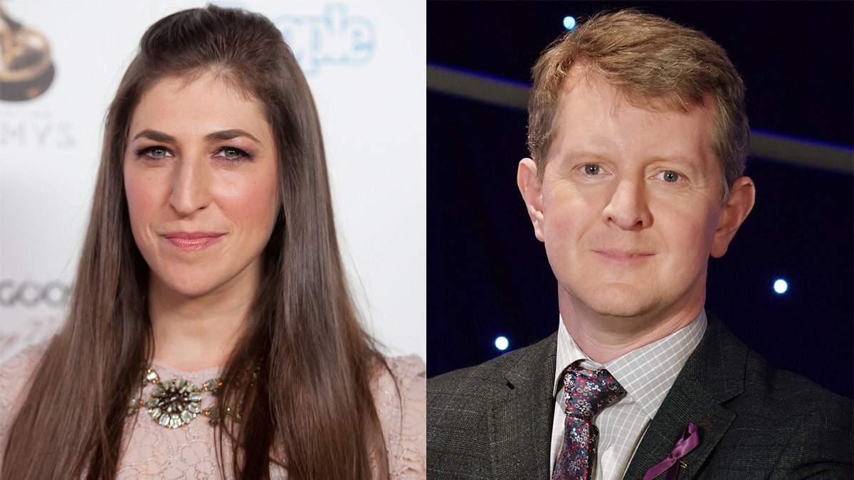 Mayim Bialik Ken Jennings split image