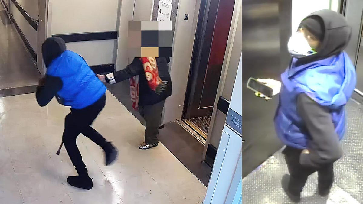 The NYPD is searching for a purse-snatcher who forcefully robbed an elderly woman by dragging her to the ground by her cane.