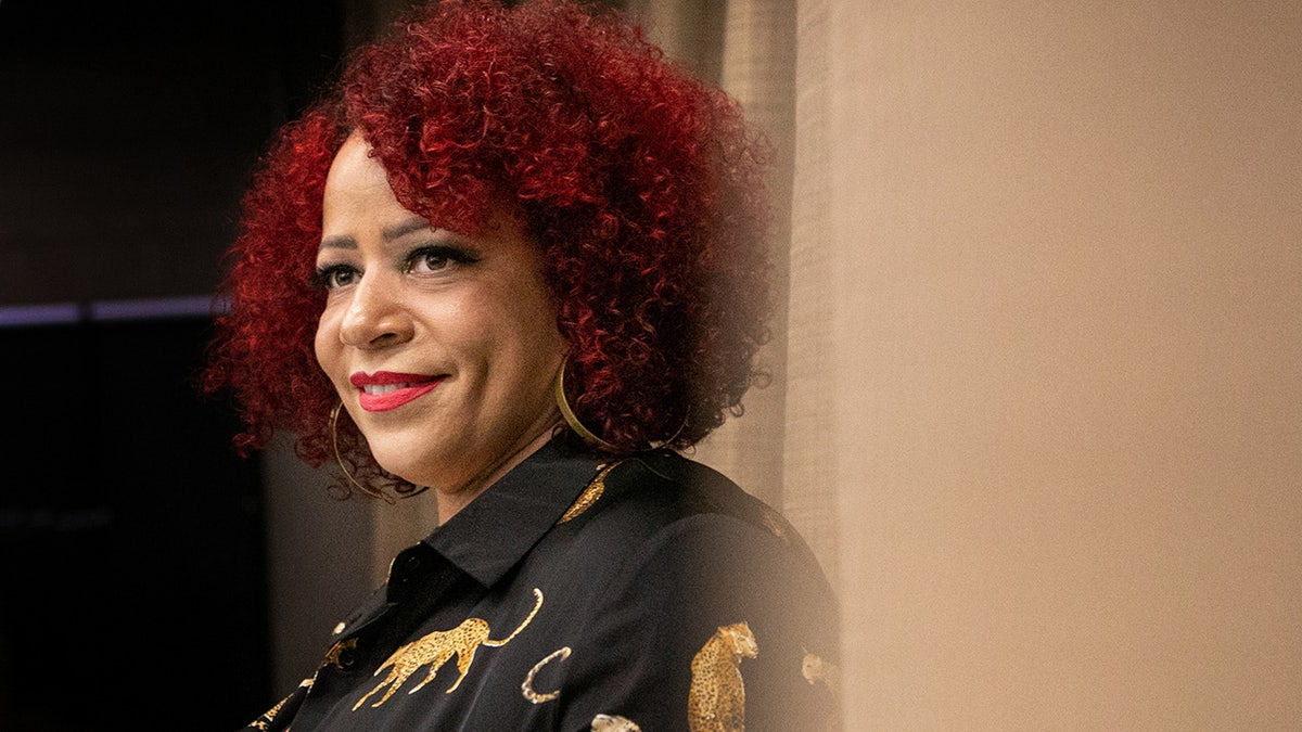 Nikole Hannah-Jones poses for a portrait before taking the stage to discuss her new book, The 1619 Project: A New Origin Story, on Nov. 30, 2021 in Los Angeles, CA.