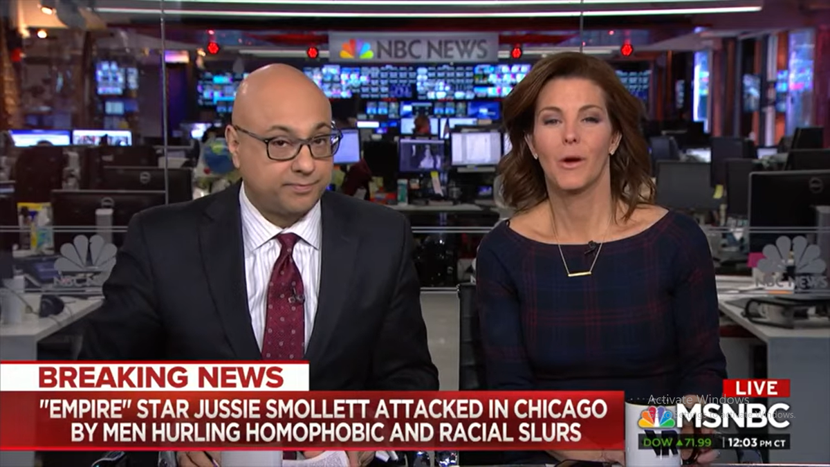 Ali Velshi and Stephanie Ruhle discuss Jussie Smollet's claims that he was attacked by White Trump supporters (Screenshot/MSNBC)