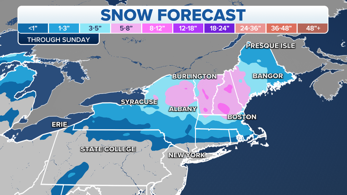 Northeast, New England snow forecast