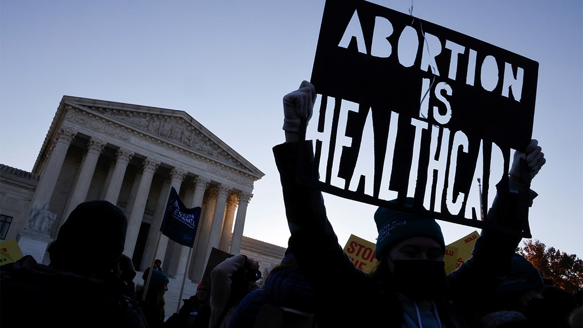 Abortion advocates outside SCOTUS