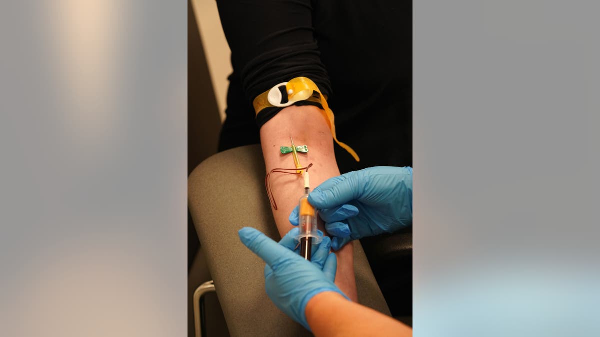 Ms. Hetherington had her blood taken as part of her cancer treatment in London earlier in December.
