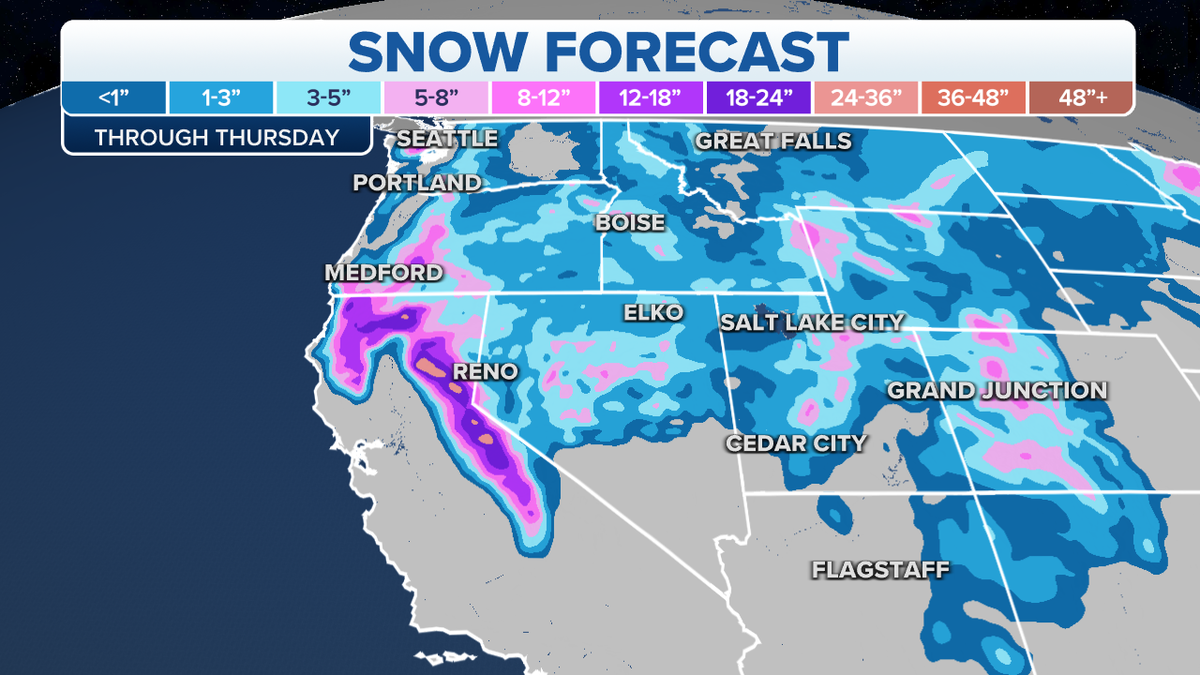 Snow forecast for the West