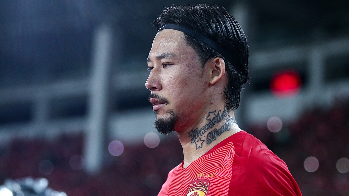 Zhang Linpeng of Guangzhou Evergrande looks on during the AFC Champions League match between Guangzhou Evergrande and Kashima Antlers at Tianhe Stadium on Aug. 28, 2019, in Guangzhou, China. 