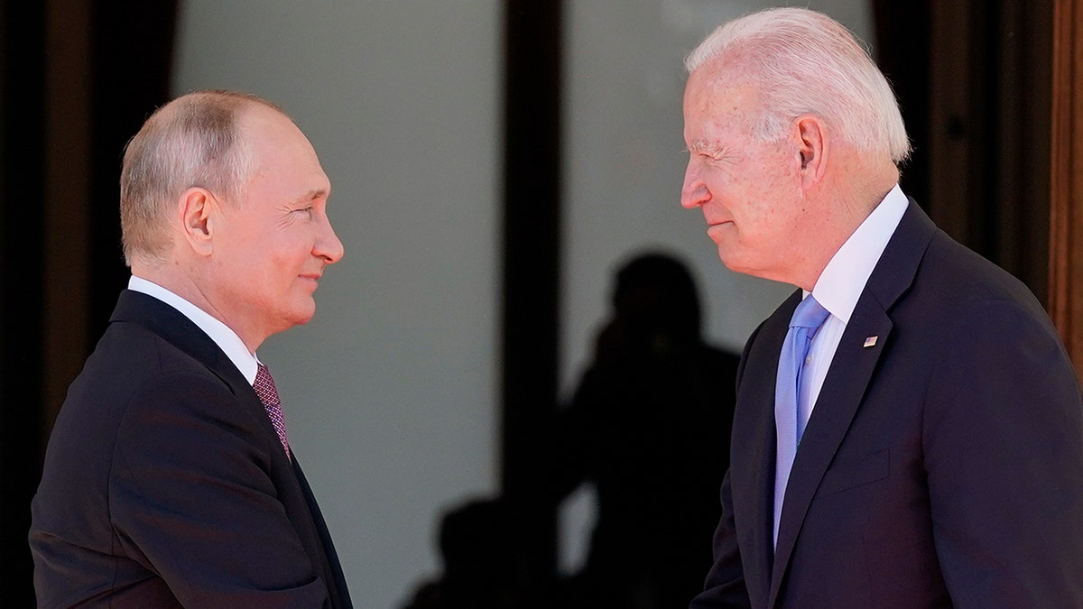President Biden and Russian President Vladimir Putin arrive to meet at the Villa la Grange in Geneva, Switzerland, June 16, 2021. 