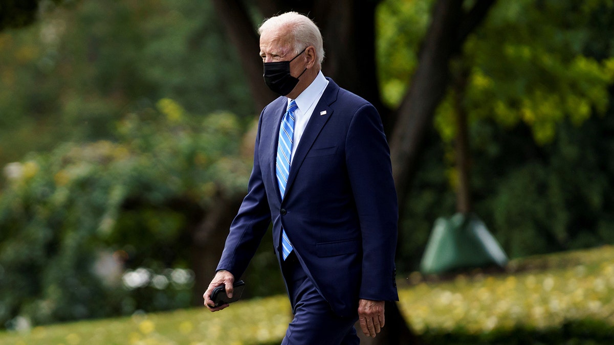President Biden leaves the White House on Oct. 7, 2021