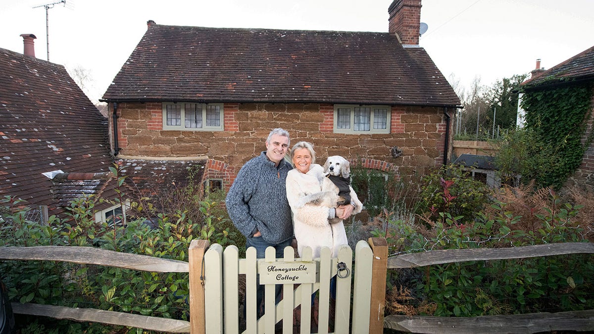 Jonny and Cressida Bromley with Dog Jay.