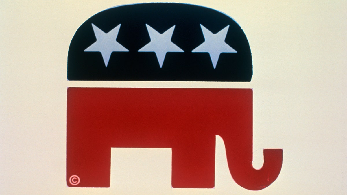 (Original Caption) 1974 - Republican Elephant graphic, the symbol of the Republican Party.