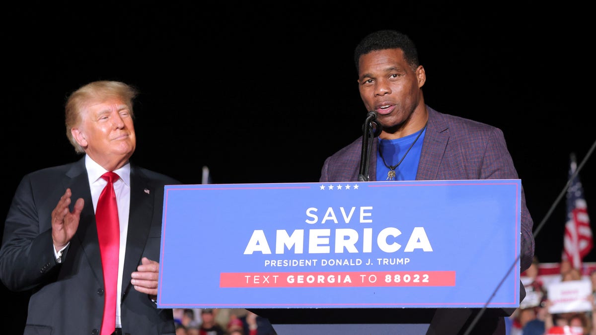 Herschel Walker and Donald Trump